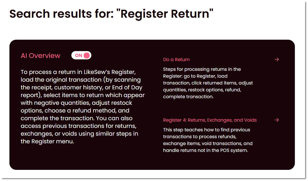 Image showing the AI Search Summary of the Knowledge Base.