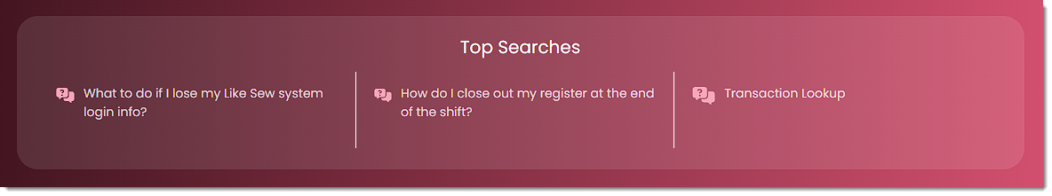 Image showing the Top Searches area of the Knowledge Base Home page.