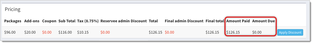 Image showing an updated Like Sew Register payment for a Rezo rental.